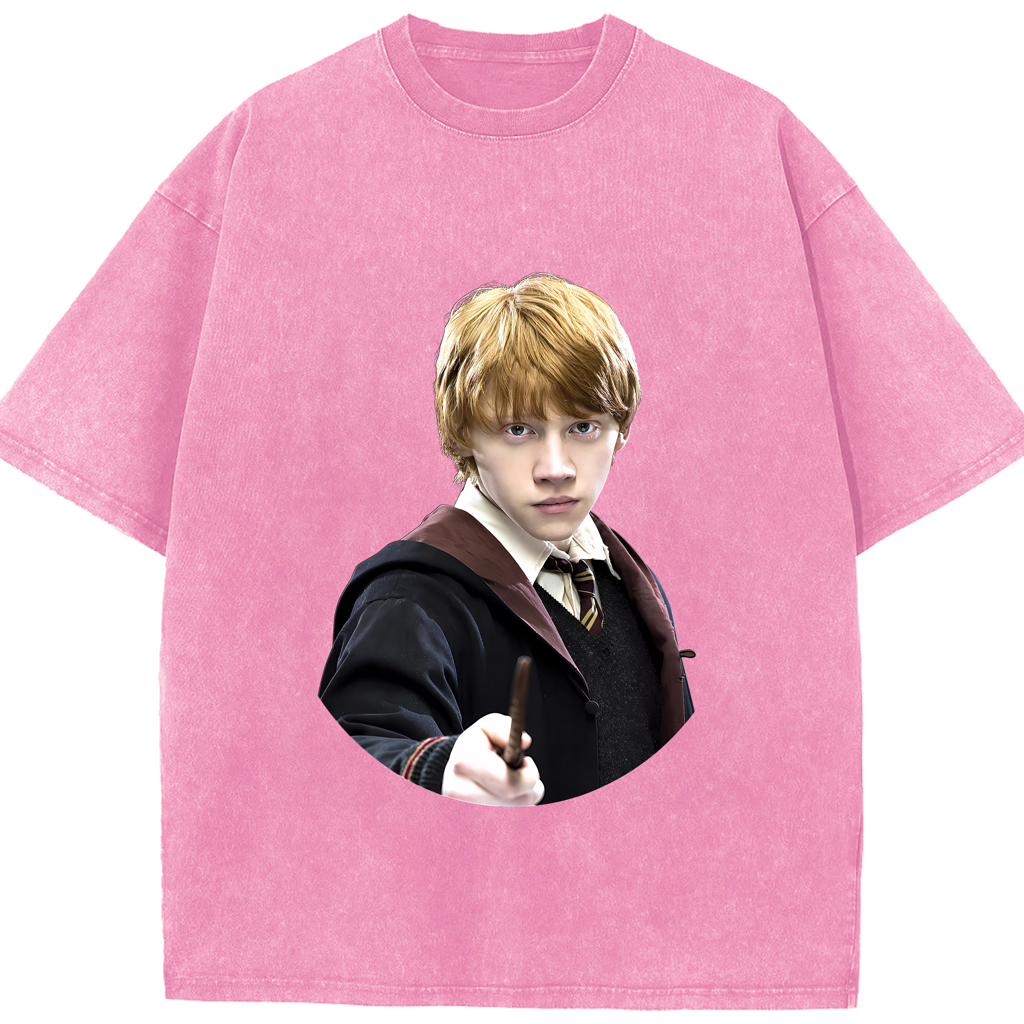（画像用） Harry Potter ハリー・ポッターシリーズ 綿100% ヴィンテージ風 半袖Tシャツ（フロントプリント）